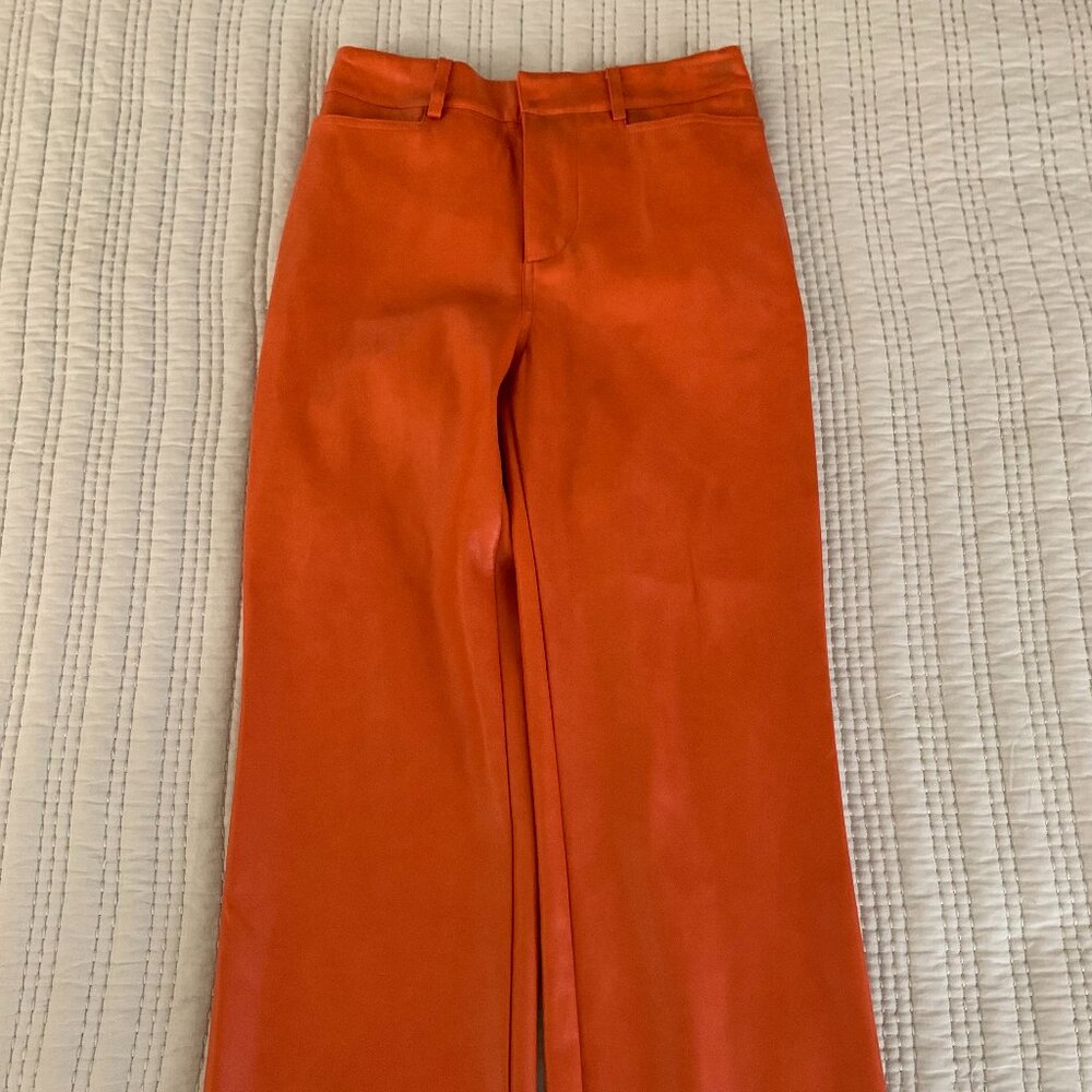 Anthropologie Avec Les Filles Orange Faux Leather XS Women's Pants